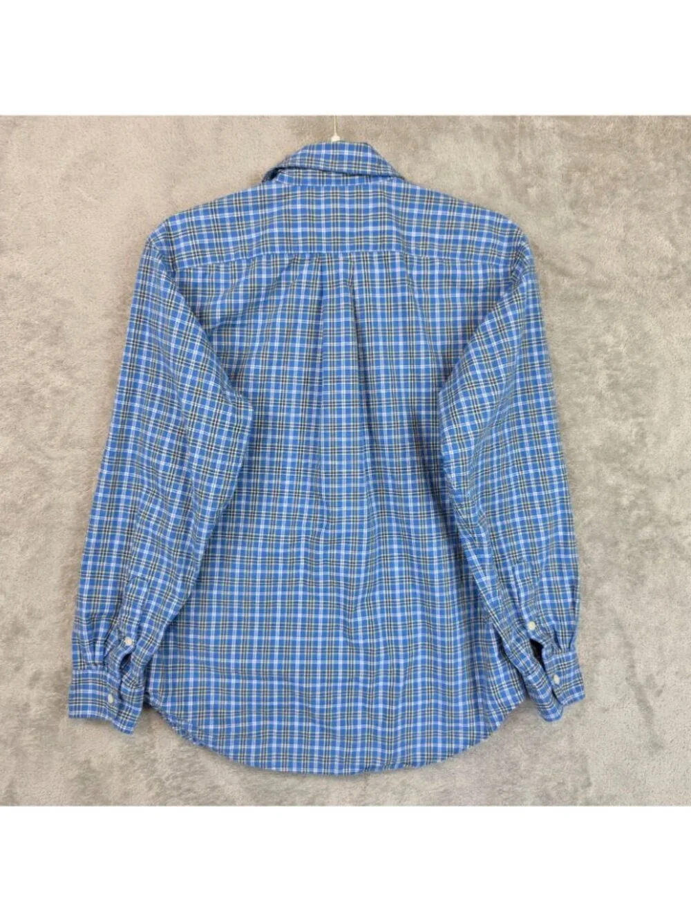 Ralph Lauren Shirt Boys Large 16/18 Blue Plaid Long Sleeve Button Up Casual